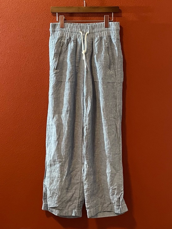 Athleta Pants - Athleta Women’s Cabo 100% Linen Chambray Wide Leg Elastic Coastal Pants